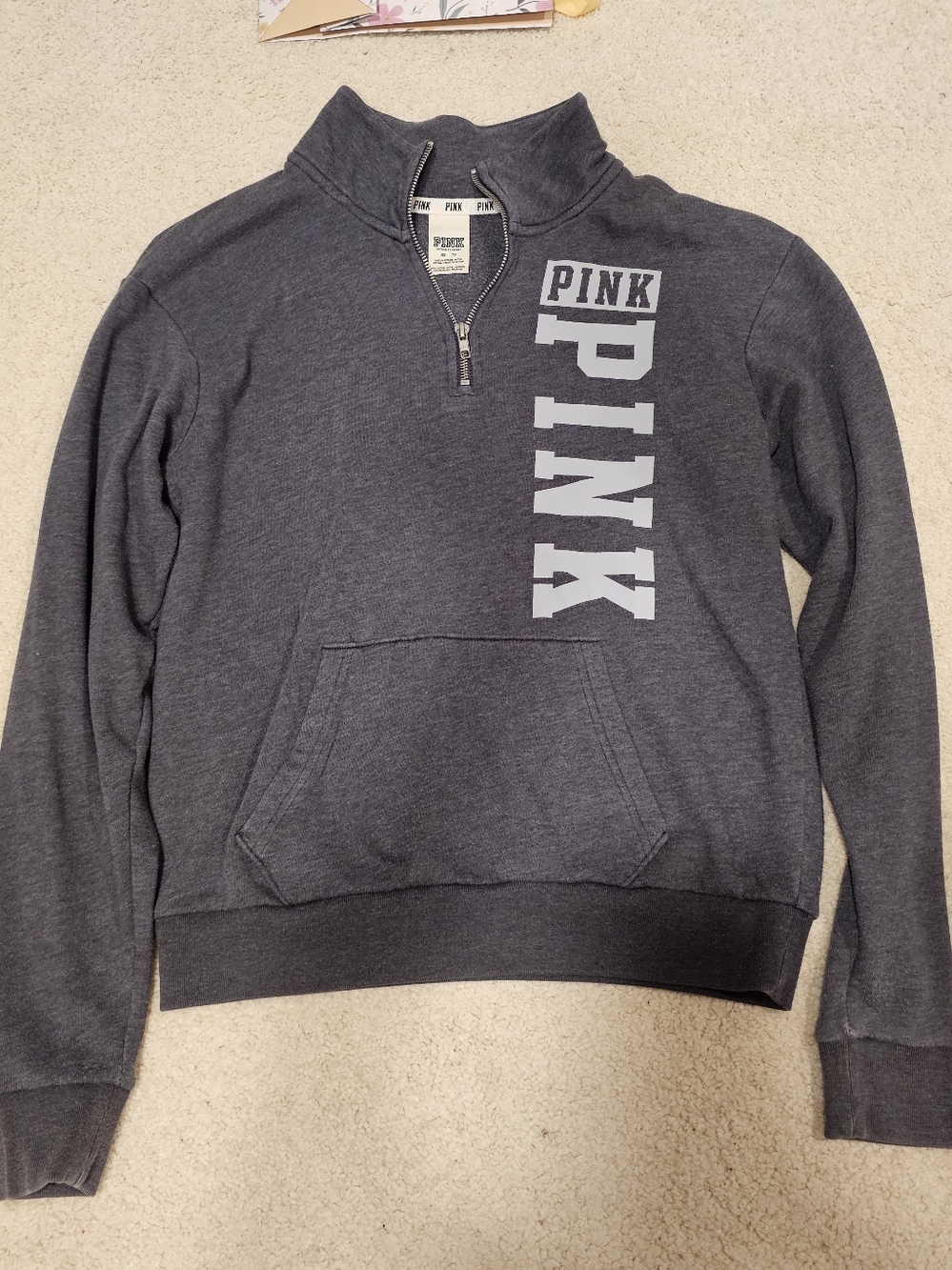 Victoria's Secret PINK Charcoal Gray Zip-Up Hoodie